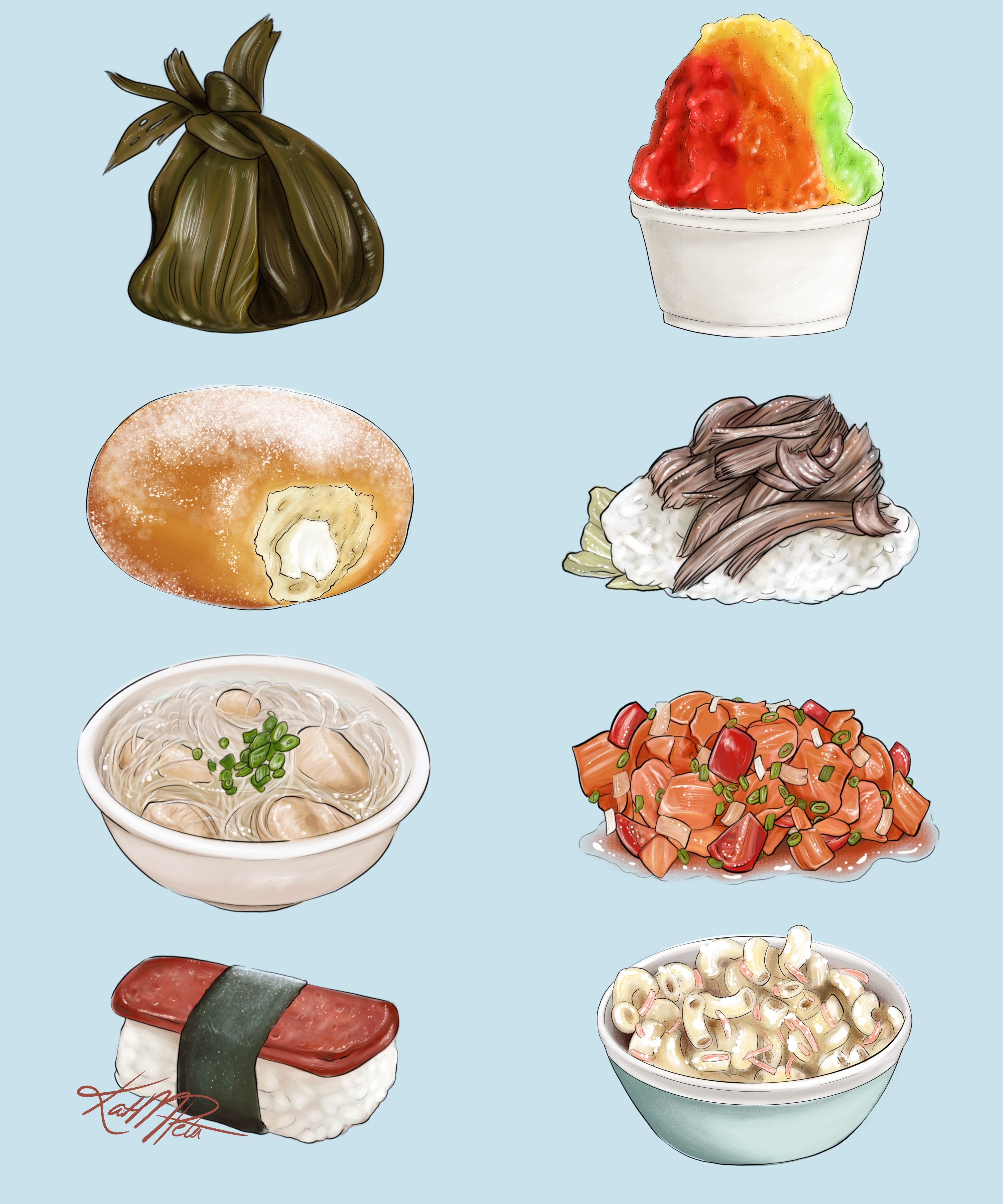 hawaiian food collage