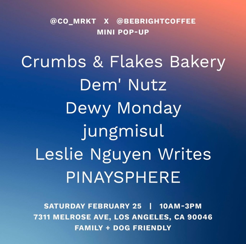 co-mrkt pop-up at Be Bright Coffee in Los Angeles, CA