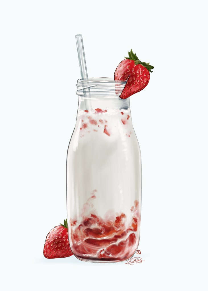 strawberry milk. 2023. digital.